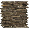 Brown marble mosaic tile in Emperador Dark Marble Bamboo Sticks polished design