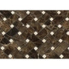 Brown marble basketweave mosaic tile featuring Emperador Dark and Crema Marfil dots