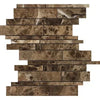 Brown marble mosaic tile from the Emperador Dark Marble Manhattan collection