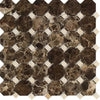 Brown and beige marble mosaic tile from Emperador Dark Marble Octagon Mosaic with C. Marfil Dots