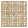 Square mosaic tile sheet of Emperador Light 1X1 Marble Tumbled for elegant decor