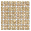 Square marble mosaic tile sheet in Emperador Light 1X1 Mosaic Marble Tumbled design