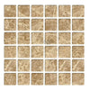 Brown Marble Mosaic Tiles in Emperador Light 2X2 Mosaic Marble Tumbled Design