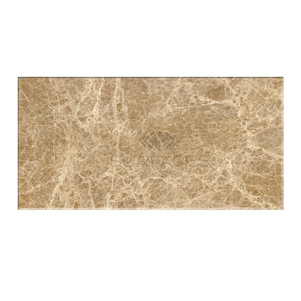 Brown marble slab of Emperador Light Marble 12X24 Polished showcasing elegance and durability