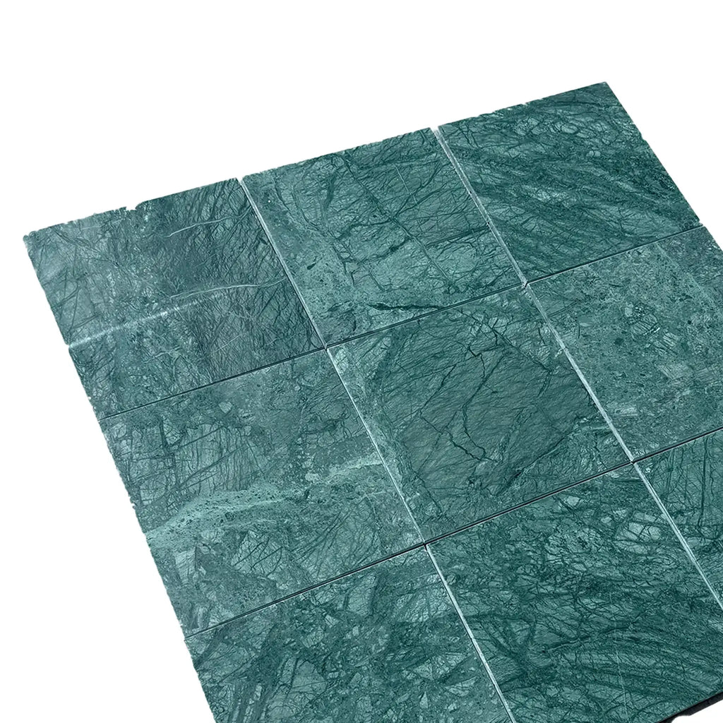 Green marble tile arrangement of Empress Green Marble 12X12 Polished product