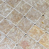 Tumbled travertine tile pattern of Giallo Reale Marble 4X4 Tile for elegant flooring