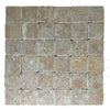 Giallo Reale Gold-Yellow Marble 4X4 Tumbled Tile Square Stone Mosaic Display