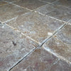 Square stone floor tiles in Giallo Reale Marble, 6X6 Tumbled Tile, $11.99/Sq.Ft