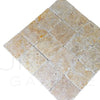 Square mosaic tiles of Giallo Reale Gold-Yellow Marble 6X6 Tumbled Tile for sale