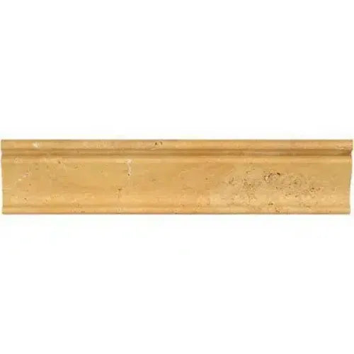 Tan travertine border tile in Gold Yellow Travertine 2 1/2X12 Crown Molding Liner Honed