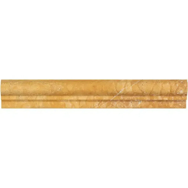 Beige marble trim in Gold Yellow Travertine 2X12 OG-1 Single-Step Chair Rail Trim Liner