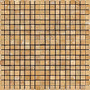 Beige mosaic tile sheet of Gold Yellow Travertine 5/8X5/8 Tumbled design