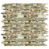 Rectangular mosaic tile sheet of Green Onyx Bamboo Sticks in polished finish