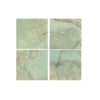 Four Green Onyx tiles showcasing the Green Onyx Marble 12X12 Polished product