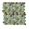 Green Onyx Marble 2-inch Hexagon Mosaic Tile Sheet in Polished Finish