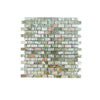 Green Onyx Marble Mini-Brick Mosaic Tile in Green and Pink Brick Design