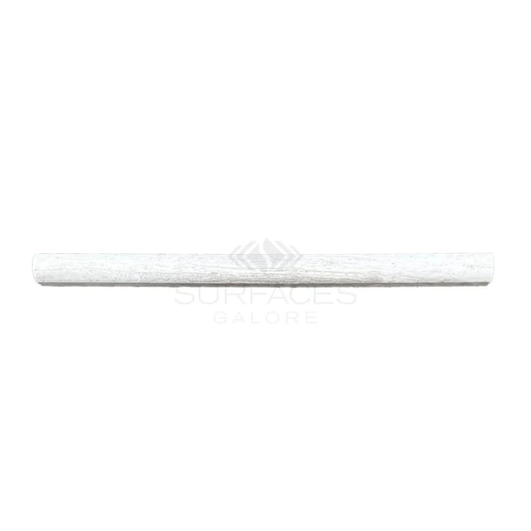 White textured trim piece for Haisa Light White Wood 1/2X12 Pencil Liner Limestone