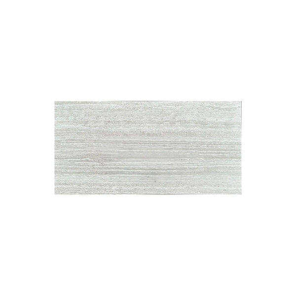 Rectangular light gray wood-grain tile from Haisa Light 12X24 Limestone Honed collection