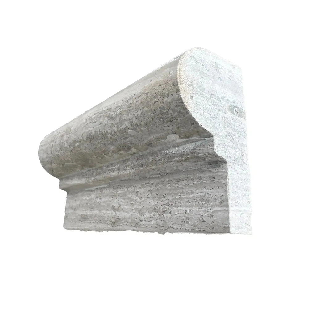 Gray travertine molding featured in Haisa Light 2X12 OG-1 Single-Step Chair Rail Trim