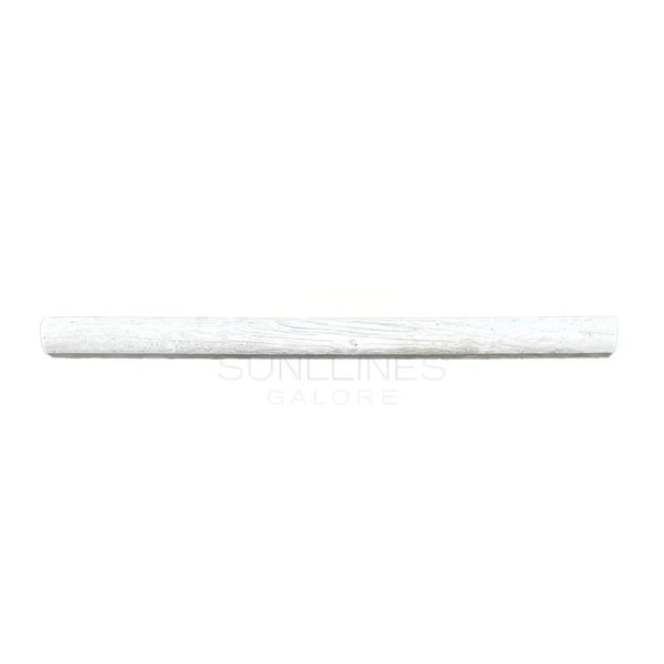 White wooden dowel featured in Haisa Light 3/4X4 Bullnose Liner Limestone Honed