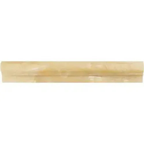 Beige marble border tile for Honey Onyx Giallo Crystal 2x12 single-step chair rail trim