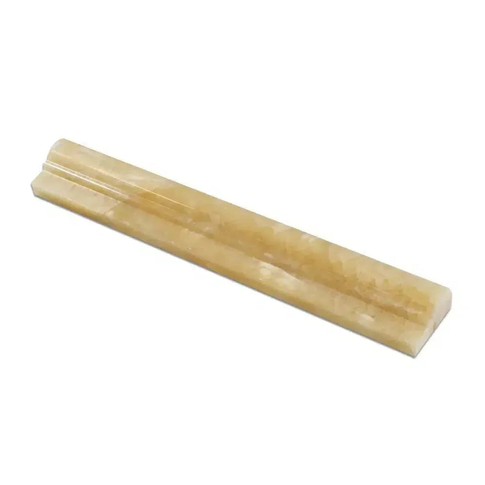 Beige marble tile trim for Honey Onyx Giallo Crystal chair rail liner polished finish