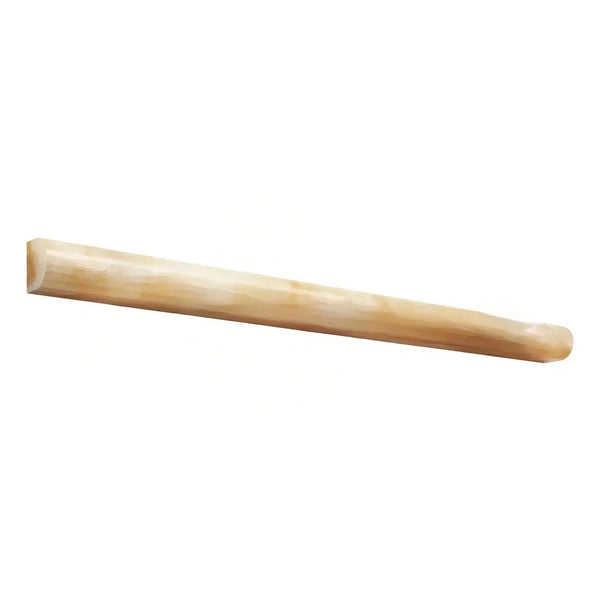 Wooden hammer handle showcased with Honey Onyx Giallo Crystal Bullnose Liner Polished