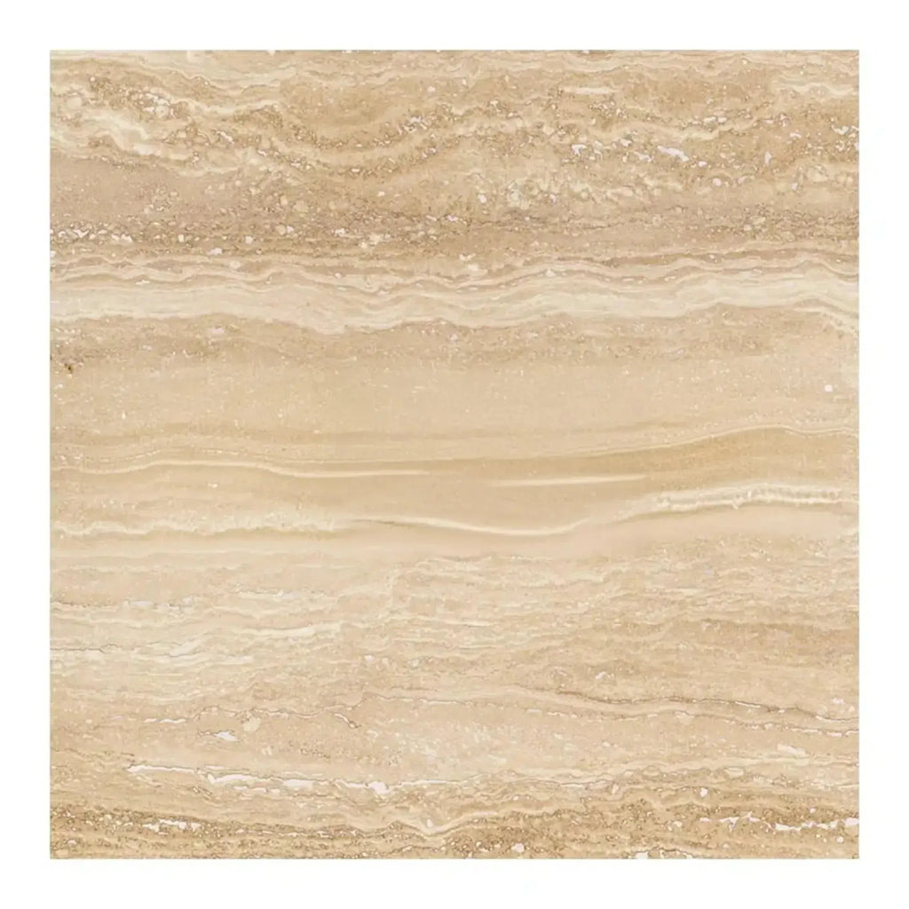 Ivory Light Travertine 12X12 Vein-Cut Filled and Polished Beige Tile Image