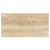 Beige Travertine tile in Ivory Light 12X24 Vein-Cut Filled and Polished finish