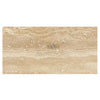 Beige travertine tile in Ivory Light Travertine 12X24 Vein-Cut Filled and Polished