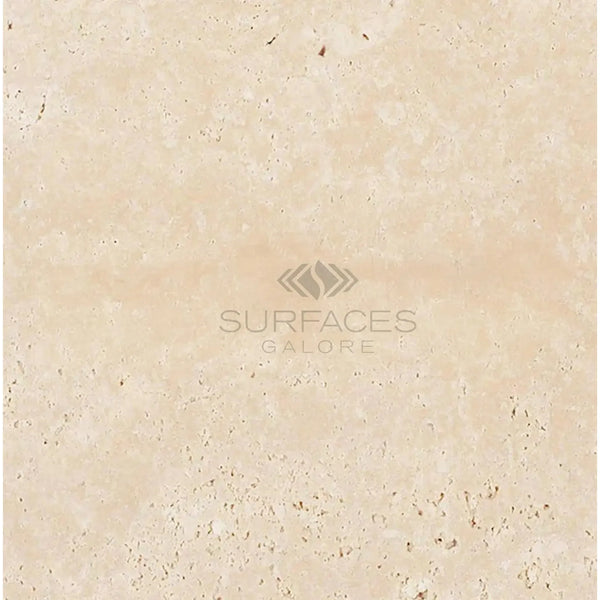 Beige Travertine tile in Ivory Light Travertine 16X16 Cross-Cut Tumbled finish