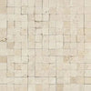 Beige stone mosaic tile from Ivory Light Travertine 1X1 Mosaic Split-Faced collection