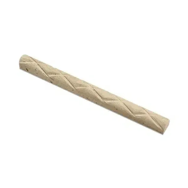 Textured cylindrical cork rod for Ivory Light Travertine 1X12 Diamond Rope Liner Honed