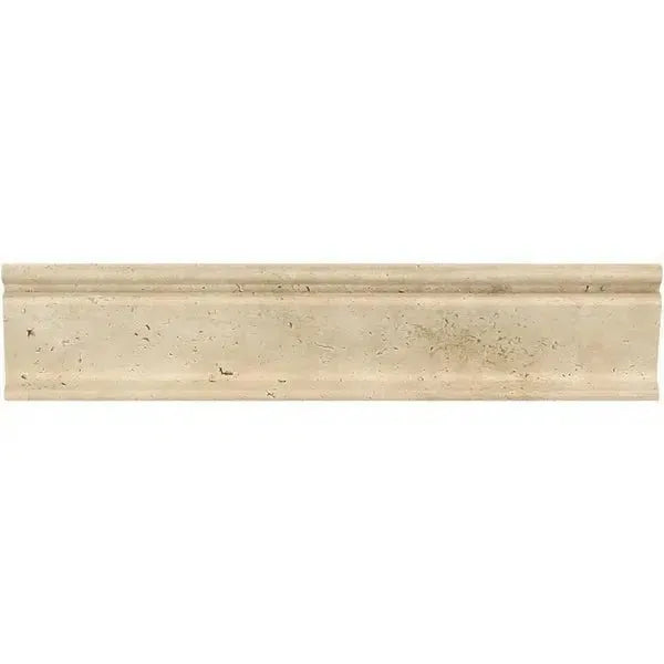 Beige Travertine trim in Ivory Light Travertine Crown Molding Liner Honed design