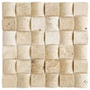 Beige Travertine mosaic tile in Ivory Light Travertine 2X2 Round-Faced design