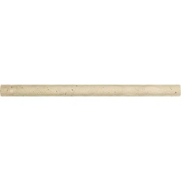 Beige Travertine Pencil Tile in Ivory Light Travertine 3/4X12 Bullnose Liner Honed