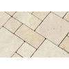 Tumbled travertine pavers in Ivory Light Travertine 3-pcs Mini-Pattern Mosaic