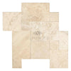 Ivory Light Travertine 4 pcs Versailles Pattern Set showcasing elegant tile arrangement