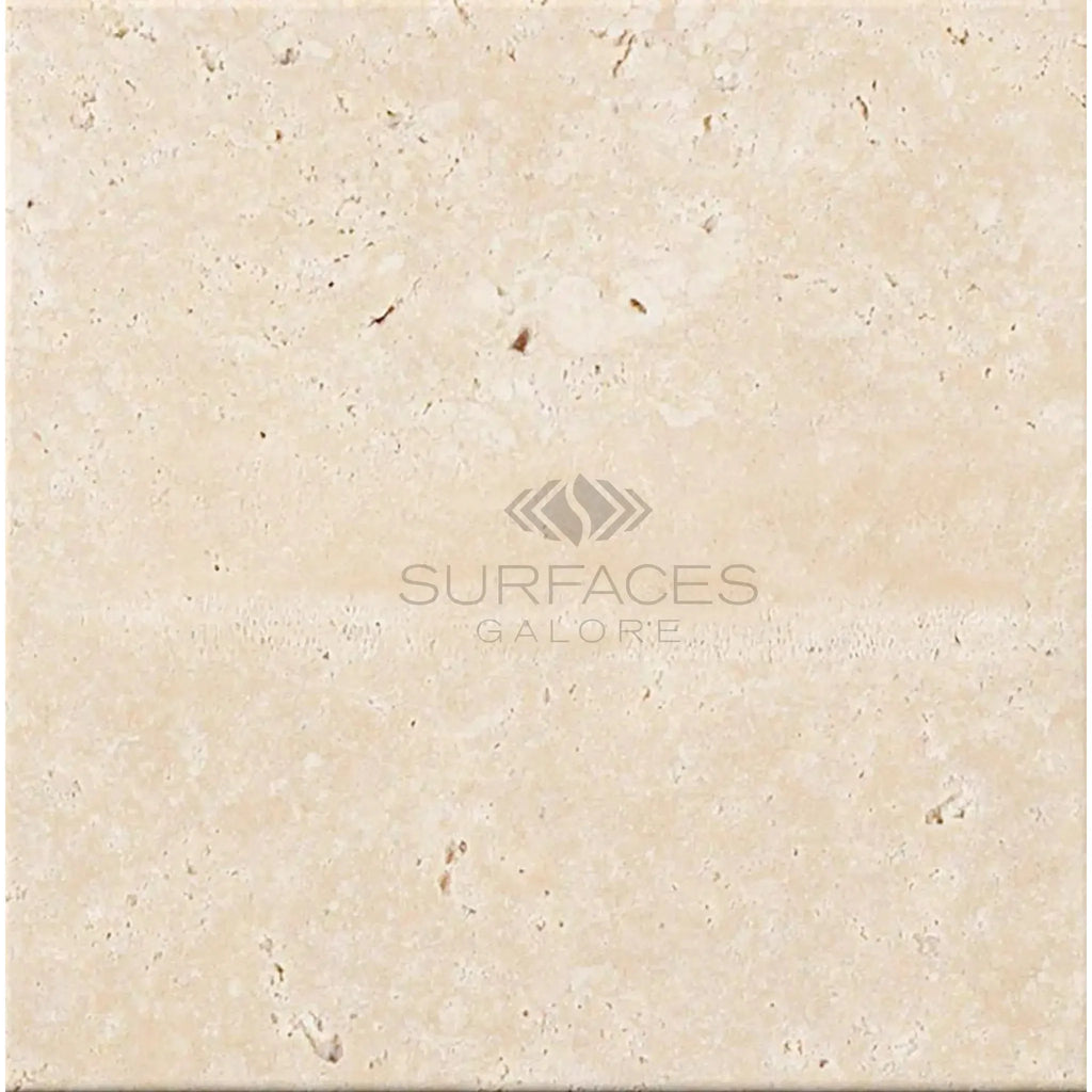 Beige Travertine tile showcased in Ivory Light Travertine 4X4 Cross-Cut Tumbled