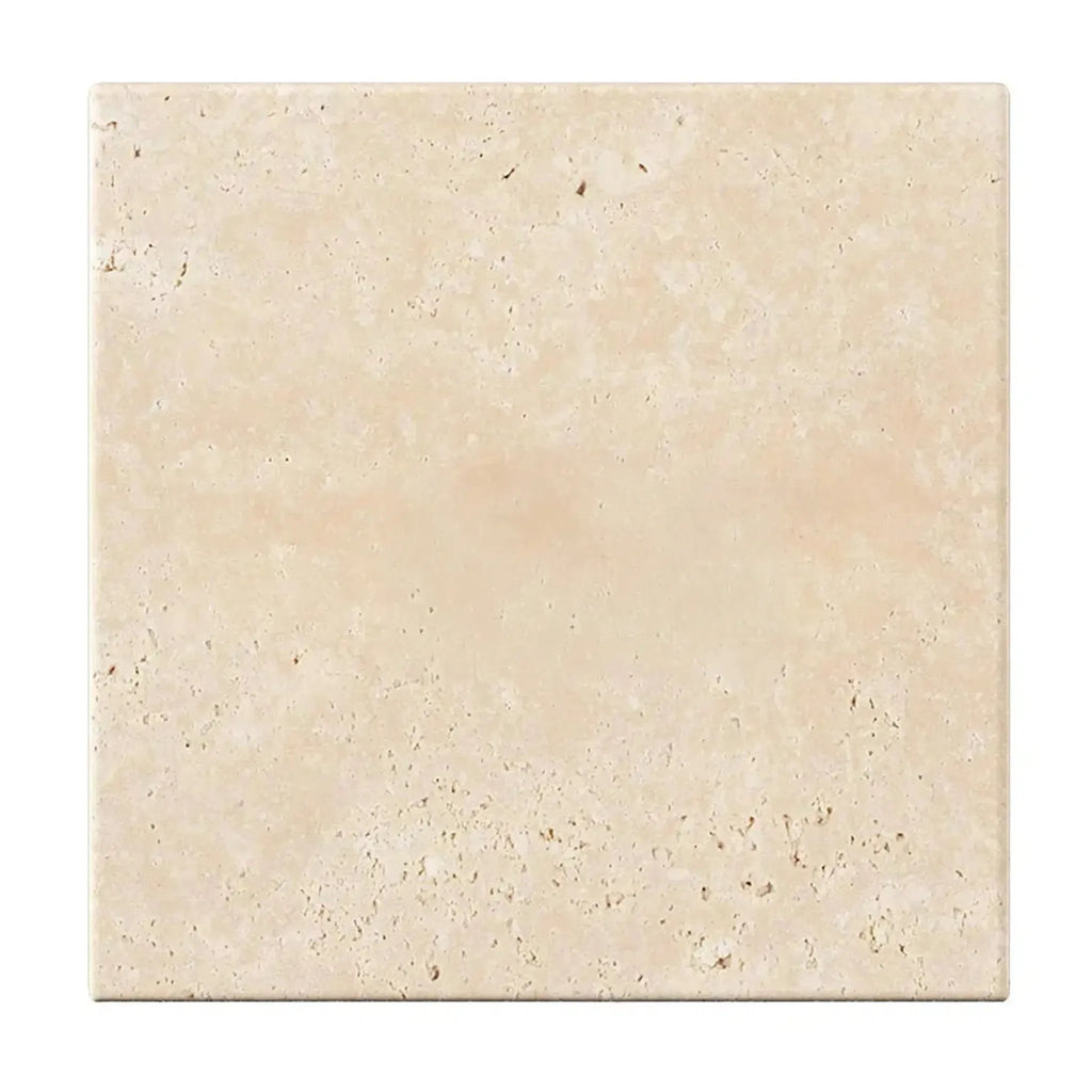 Square Ivory Light Travertine 4X4 Cross-Cut Tumbled Tile for elegant flooring décor