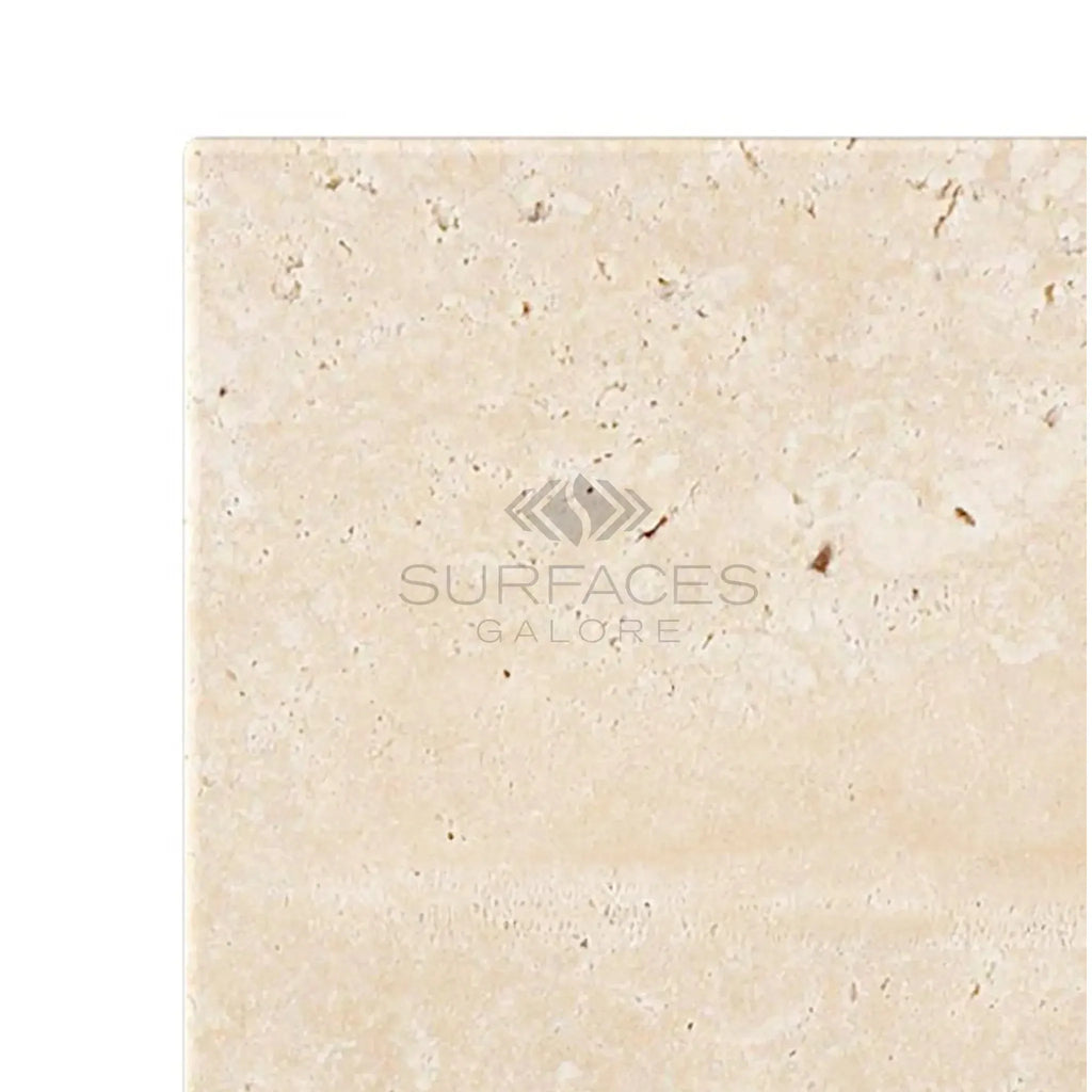 Beige Travertine tile showcased in Ivory Light Travertine 4X4 Cross-Cut Tumbled