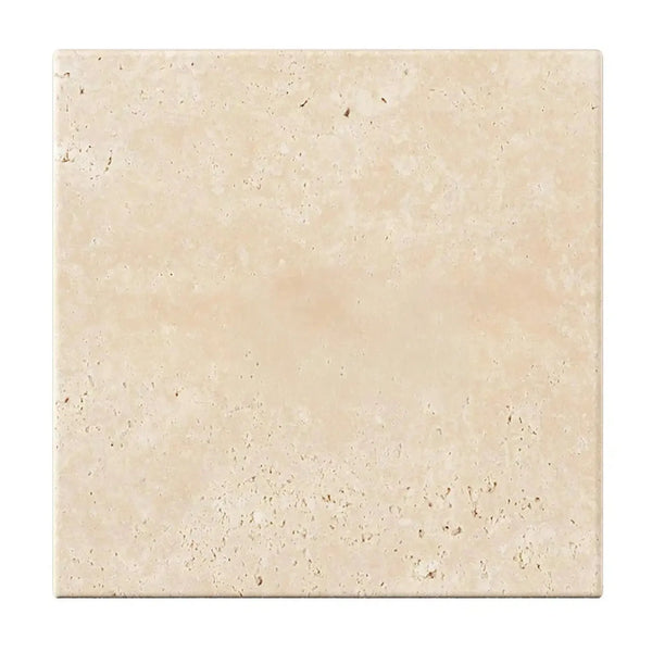 Ivory Light Travertine 6X6 Cross-Cut Tumbled Square Tile for elegant flooring