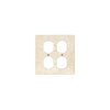 Four-gang electrical outlet cover in Ivory Travertine Double Duplex Wall Plate design