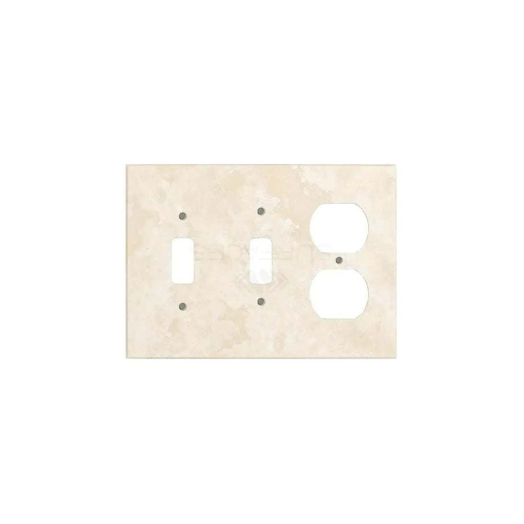 Beige marble-patterned switch and outlet cover for Ivory Travertine wall plate