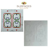 Switch alignment template for Ivory Light Travertine Double Toggle Duplex Wall Plate