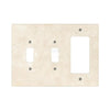 Beige triple switch plate from Ivory Travertine Double Toggle Rocker Wall Plate