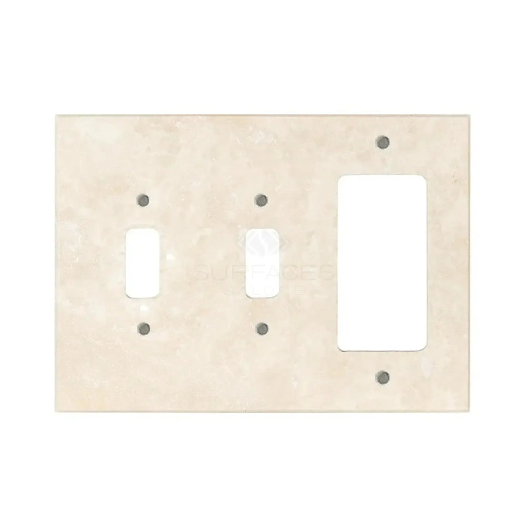 Beige triple switch plate from Ivory Travertine Double Toggle Rocker Wall Plate