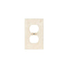 Ivory-colored Duplex Outlet Cover for Ivory Light Travertine Single Wall Plate