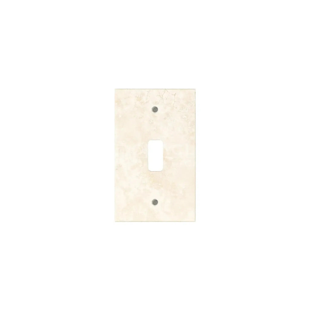 Beige light switch plate from Ivory Travertine Single Toggle Wall Plate collection