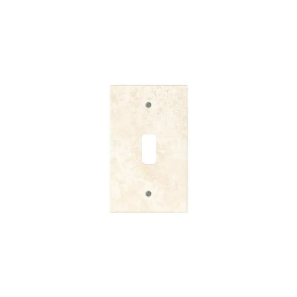 Beige light switch plate from Ivory Travertine Single Toggle Wall Plate collection